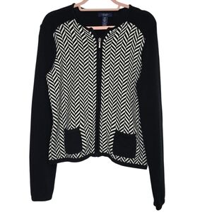 Chap Herringbone Pattern Cardigan